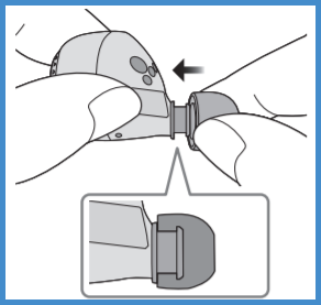 Image of attaching the earpieces as described above