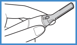 Image shows holding the main body with thumb and forefinger when removing blade