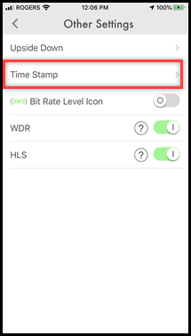 Time Stamp option is highlighted