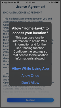 Image of App requesting you to allow the App to access your location.