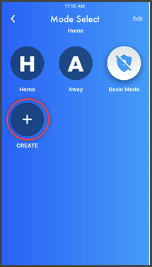 Create button highlighted