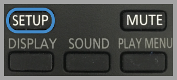 Setup button highlighted on the remote control for model(s) SC-HC200, SC-HC295, SC-H300, SC-RS50