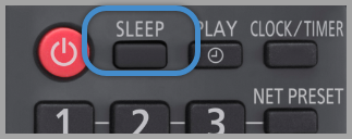 Image of location of the sleep button on the remote.