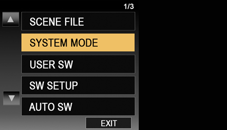 Image of System mode highlighted