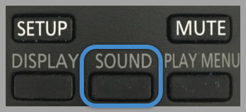 Sound button highlighted on the remote control for model(s) SC-HC200, SC-HC295, SC-H300, SC-RS50