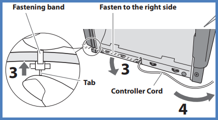 Image shows the location of the cord as described n steps 5 and 6 above.