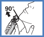 Image shows shaving angle of 90 degrees