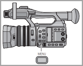 picture of the Menu button located at the bottom left of the cameras right side buttons