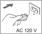 plug inserted to 120V outlet