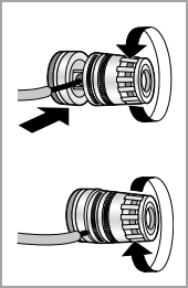 Image shows how to insert the wires as described above