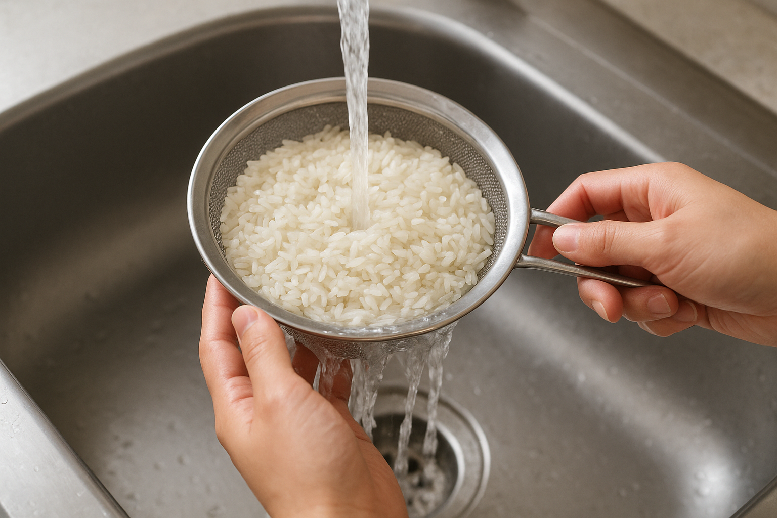 washing rice